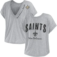 T-shirt réversible gris chiné New Orleans Saints pour femme WEAR by Erin Andrews