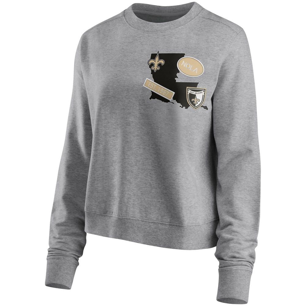 Wear By Erin Andrews Women's Gray New Orleans Saints Long Sleeve