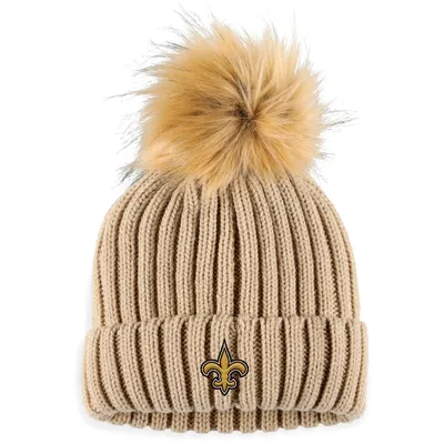 New Orleans Saints WEAR by Erin Andrews Women's Neutral Cuffed Knit Hat with Pom - Tan