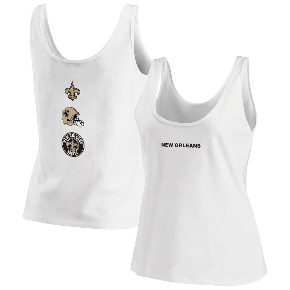 WEAR by Erin Andrews Women's WEAR by Erin Andrews White New Orleans Saints  Team Scoop Neck Tank Top