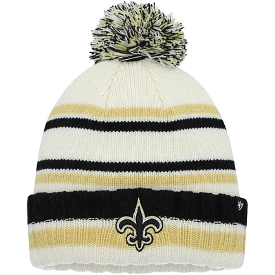 Tricot à revers Driftway New Orleans Saints crème pour jeune '47 avec pompon