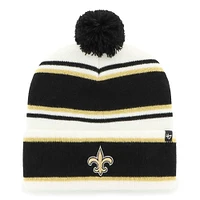 Bonnet en tricot à revers Stripling New Orleans Saints '47 blanc pour jeune avec pompon