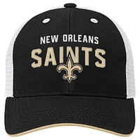 Casquette réglable noire New Orleans Saints Core Lockup Trucker pour jeunes