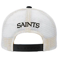 Casquette réglable noire New Orleans Saints Core Lockup Trucker pour jeunes