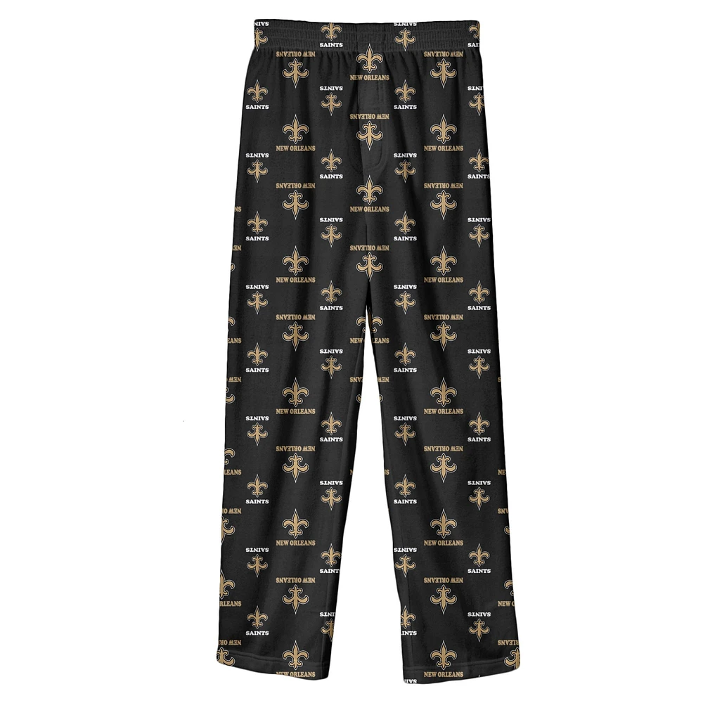 Pantalon de pyjama imprimé couleur équipe New Orleans Saints noir pour jeunes