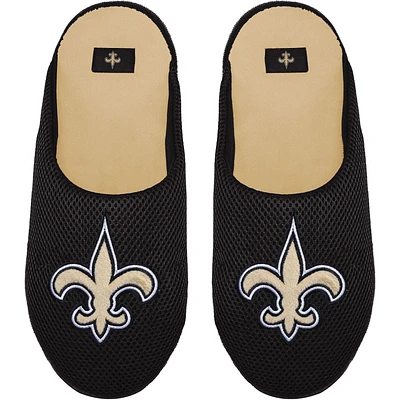 New Orleans Saints FOCO Youth Big Logo Colorblock Mesh Slippers