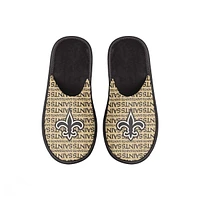 Youth FOCO New Orleans Saints Scuff Wordmark Slide Slippers