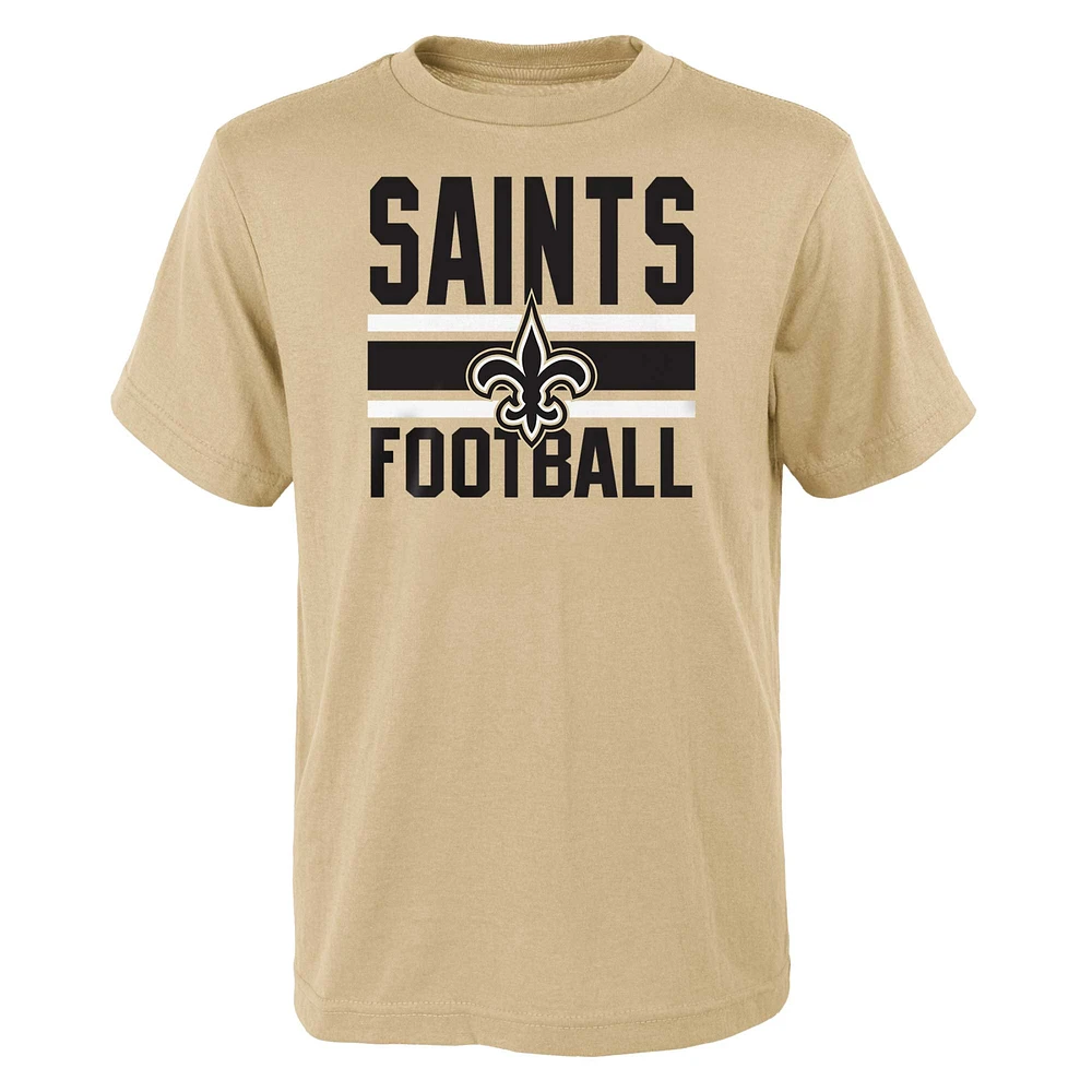 Ensemble combiné de t-shirts préférés des fans Saints la Nouvelle-Orléans dorés/noirs pour jeune