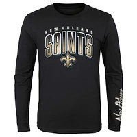 Ensemble combiné de t-shirts préférés des fans Saints la Nouvelle-Orléans dorés/noirs pour jeune