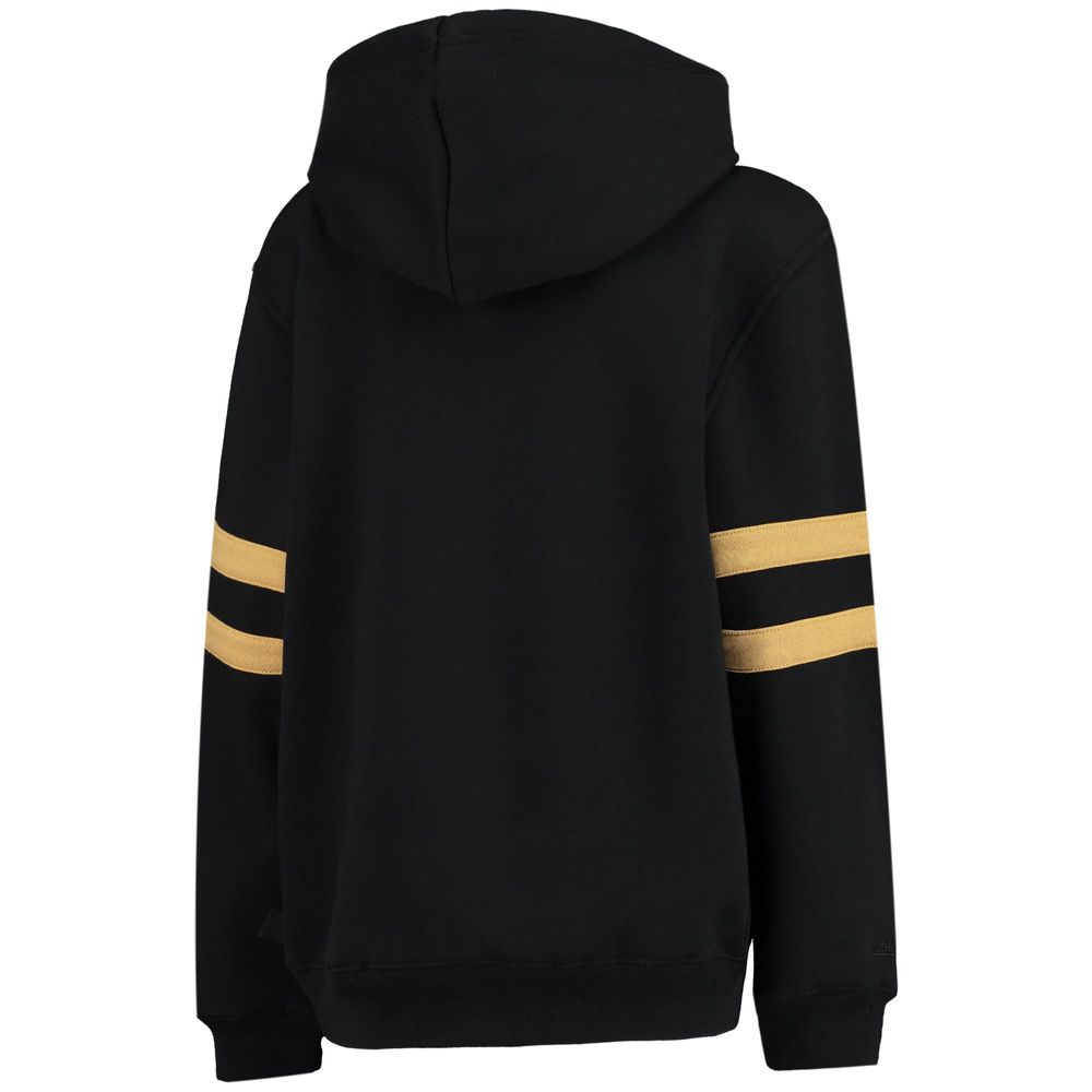 Youth Mitchell & Ness Black New Orleans Saints Big Face Pullover Hoodie