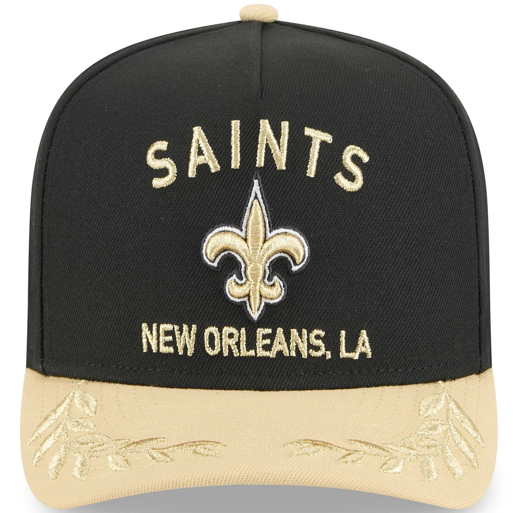 Youth New Era  Black/Gold New Orleans Saints 2025 NFL Draft A-Frame 9FIFTY Snapback Hat