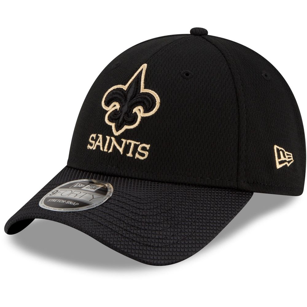 New Orleans Saints 2021 NFL SIDELINE HOME Black Fitted Hat