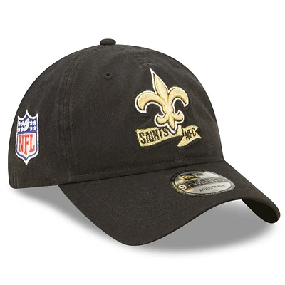 New Era New Orleans Saints 2022 Sideline - Casquette ajustable 9TWENTY noire pour jeune