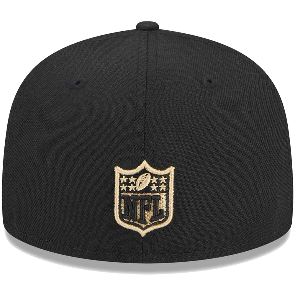 Youth New Era Black Orleans Saints  Main 59FIFTY Fitted Hat