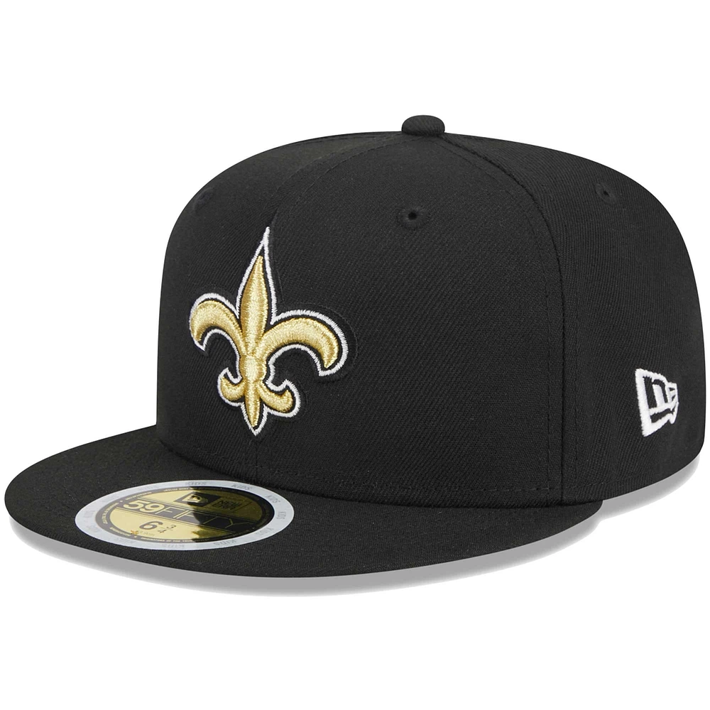 Youth New Era Black Orleans Saints  Main 59FIFTY Fitted Hat