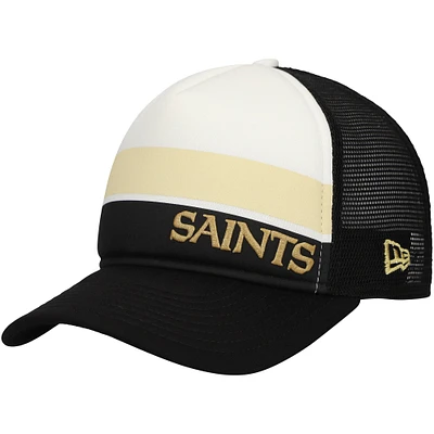 Casquette ajustable New Era New Orleans Saints Sport Night Color Block 9FORTY A-Frame Trucker pour jeunes