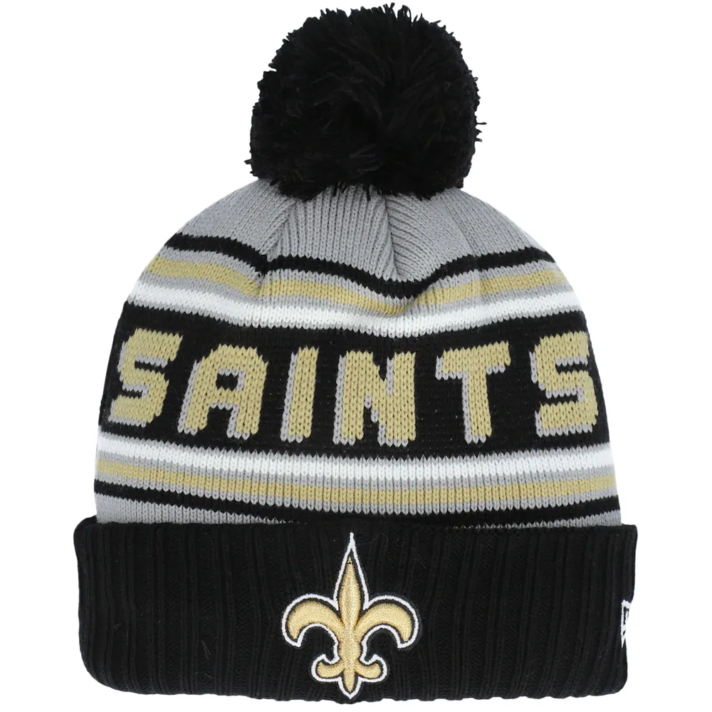 Lids New Orleans Saints New Era Youth Declare Cuffed Knit Hat with Pom -  Gray/Black