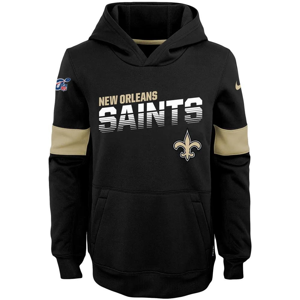 Youth Black New Orleans Saints Logo Pullover Hoodie