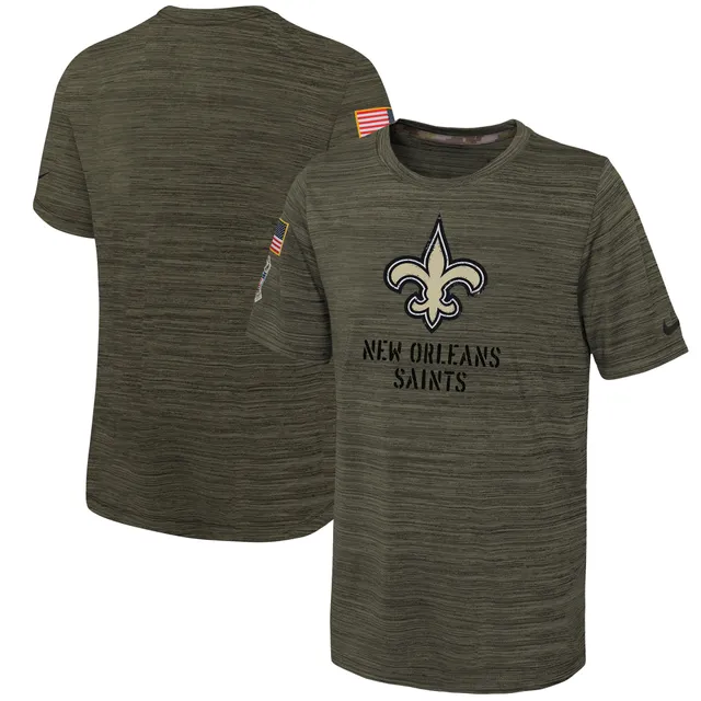 Men's Nike Gray New Orleans Saints Sideline Velocity Athletic Stack Performance T-Shirt Size: Large