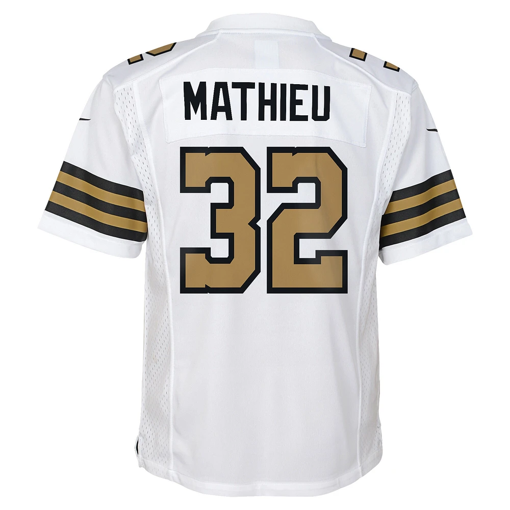 Maillot Nike Tyrann Mathieu blanc pour jeune des Saints de la Nouvelle-Orléans
