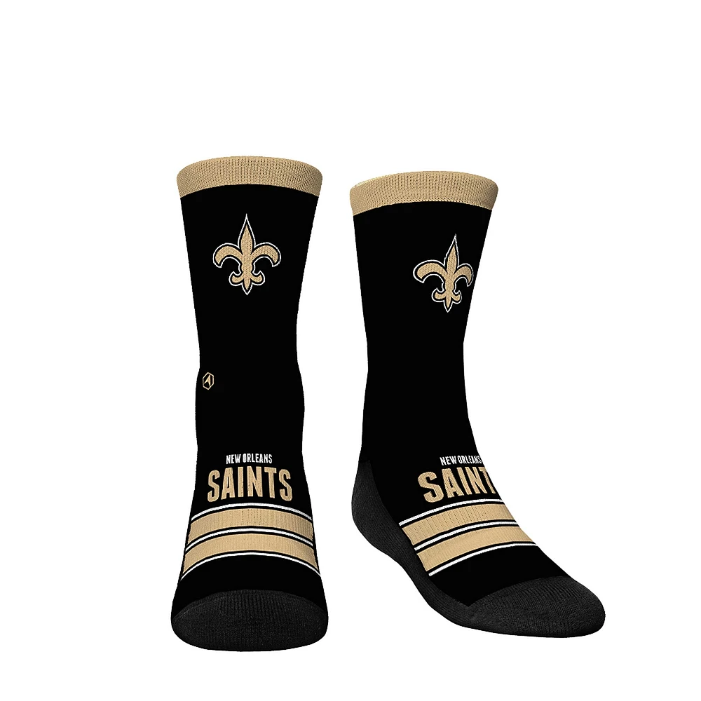 Youth Rock Em Socks New Orleans Saints Gametime Stripe Crew Socks