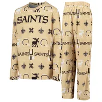 Youth Scarlet San Francisco 49ers Logo Allover Print Long Sleeve T-Shirt &  Pants Holiday Pajamas Sleep Set