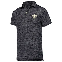 Youth Wes & Willy Black New Orleans Saints Cloudy Yarn Polo