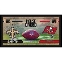 Collage de football encadré 10" x 20" des Saints de la Nouvelle-Orléans contre les Buccaneers de Tampa Bay
