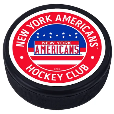 New York Americans - Rondelle de hockey texturée classique vintage