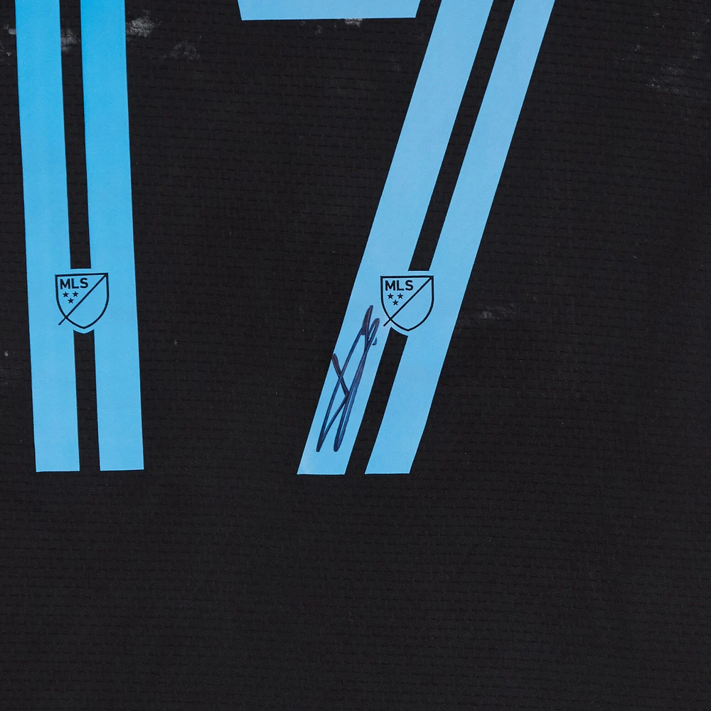 Maillot adidas noir dédicacé par Hannes Wolf du New York City FC, numéro 17, utilisé lors de la saison 2024 de la MLS - Taille S