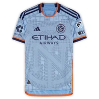 Maillot adidas bleu ciel dédicacé par Hannes Wolf du New York City FC n° 17, utilisé lors de la saison 2024 de la MLS - Taille S