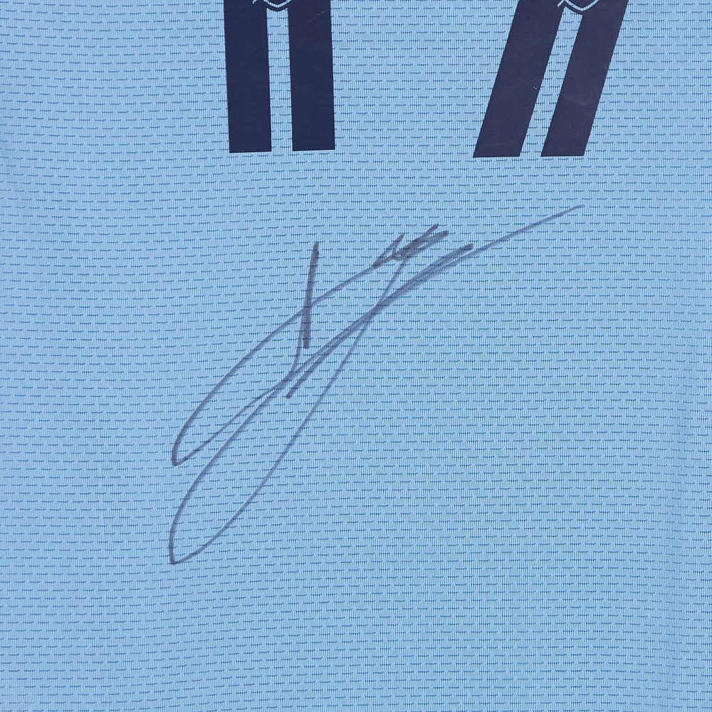 Maillot adidas bleu ciel dédicacé par Hannes Wolf du New York City FC n° 17, utilisé lors de la saison 2024 de la MLS - Taille S