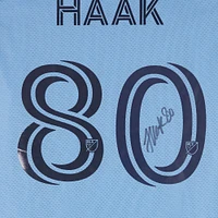 Maillot adidas bleu ciel dédicacé Justin Haak du New York City FC n° 80, utilisé lors du match de la saison 2024 de la MLS - Taille M