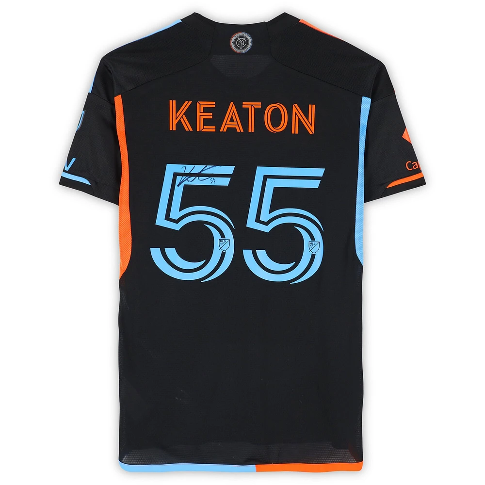 Maillot adidas noir dédicacé Keaton Parks New York City FC n° 55, utilisé lors du match, saison 2024 de la MLS - Taille M