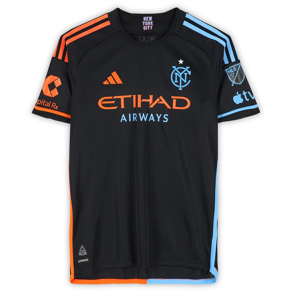 Maillot adidas noir dédicacé Keaton Parks New York City FC n° 55, utilisé lors du match, saison 2024 de la MLS - Taille M