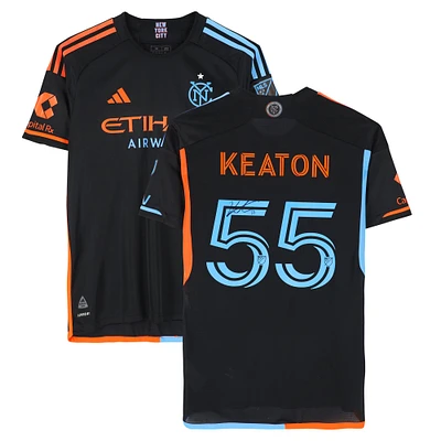 Maillot adidas noir dédicacé Keaton Parks New York City FC n° 55, utilisé lors du match, saison 2024 de la MLS - Taille M