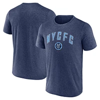 Men's Fanatics  Heather Navy New York City FC Drop Kick T-Shirt