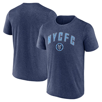 Men's Fanatics  Heather Navy New York City FC Drop Kick T-Shirt