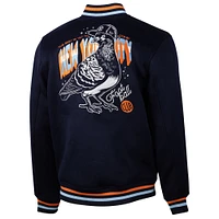 Men's Sport Design Sweden  Navy New York City FC Free Kick Wool Full-Snap Varsity Jacket