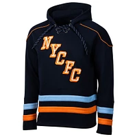 Men's Sport Design Sweden  Navy New York City FC Hat Trick Hockey Pullover Hoodie