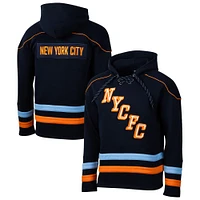 Men's Sport Design Sweden  Navy New York City FC Hat Trick Hockey Pullover Hoodie
