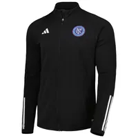 Haut d'entraînement entièrement zippé New York City FC 2023 On-Field AEROREADY pour homme adidas Noir