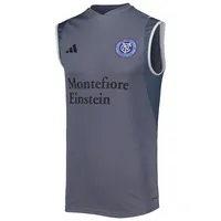 Maillot d'entraînement sans manches New York City FC 2023 adidas gris pour homme