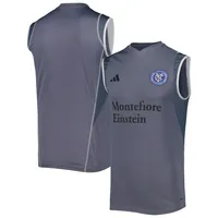 Maillot d'entraînement sans manches New York City FC 2023 adidas gris pour homme