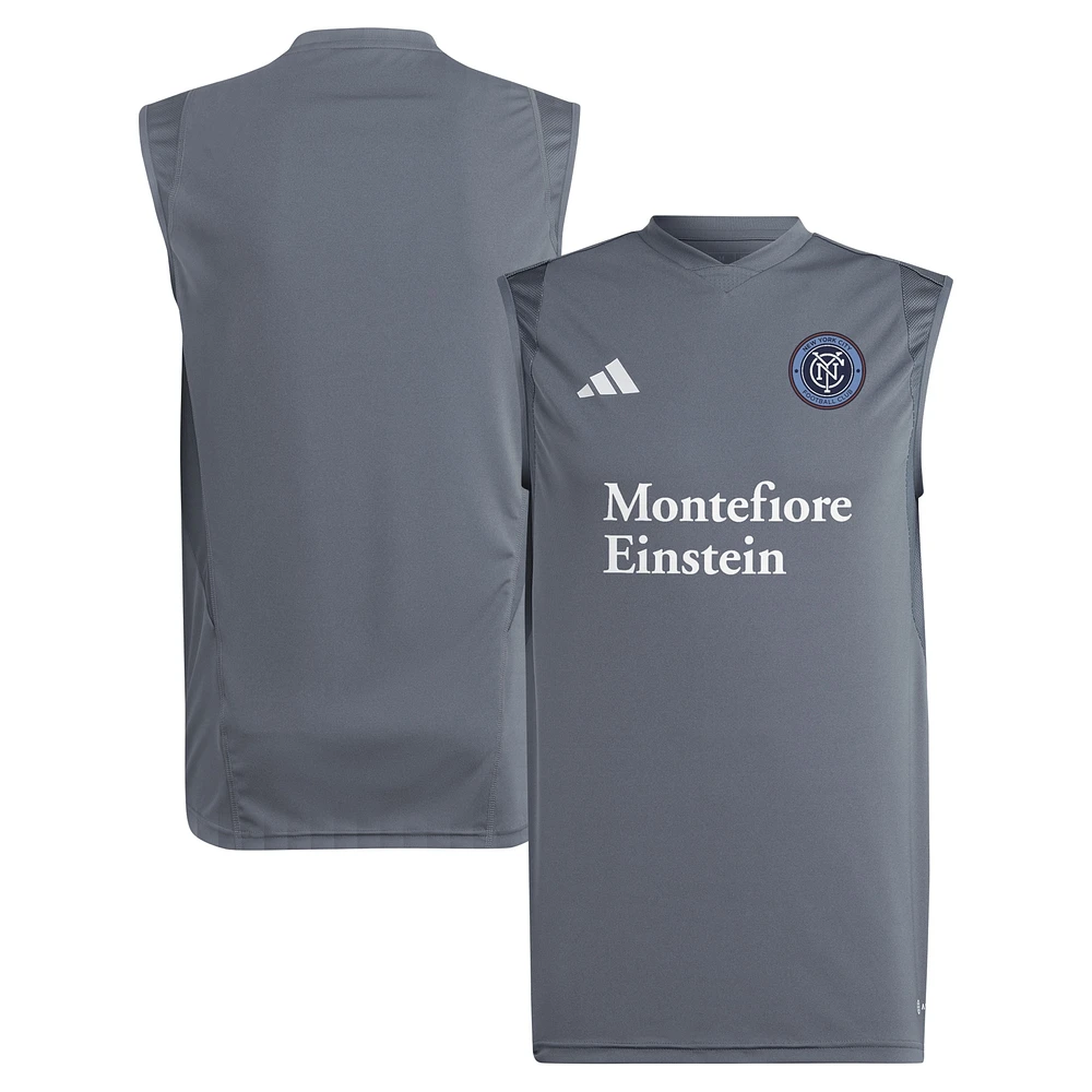 Maillot d'entraînement sans manches adidas New York City FC 2024 AREOREADY pour homme, gris