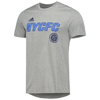 T-shirt à crochet AEROREADY adidas New York City FC Team Jersey gris chiné pour homme