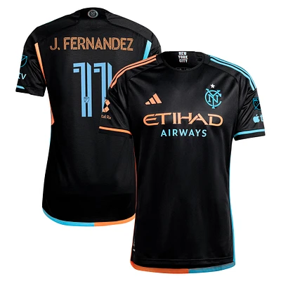 Men's adidas Julian Fernandez Black New York City FC 2024 24/7 Kit Authentic Player Jersey