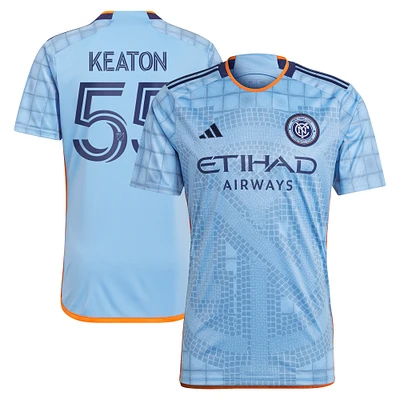 Men's adidas Keaton Parks Light Blue New York City FC 2023 The Interboro Kit Replica Jersey