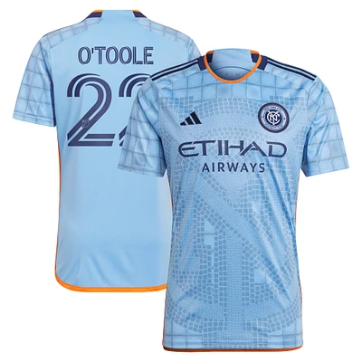 Maillot de joueur réplique adidas Kevin O'Toole New York City FC 2024 The Interboro Kit pour homme, bleu clair