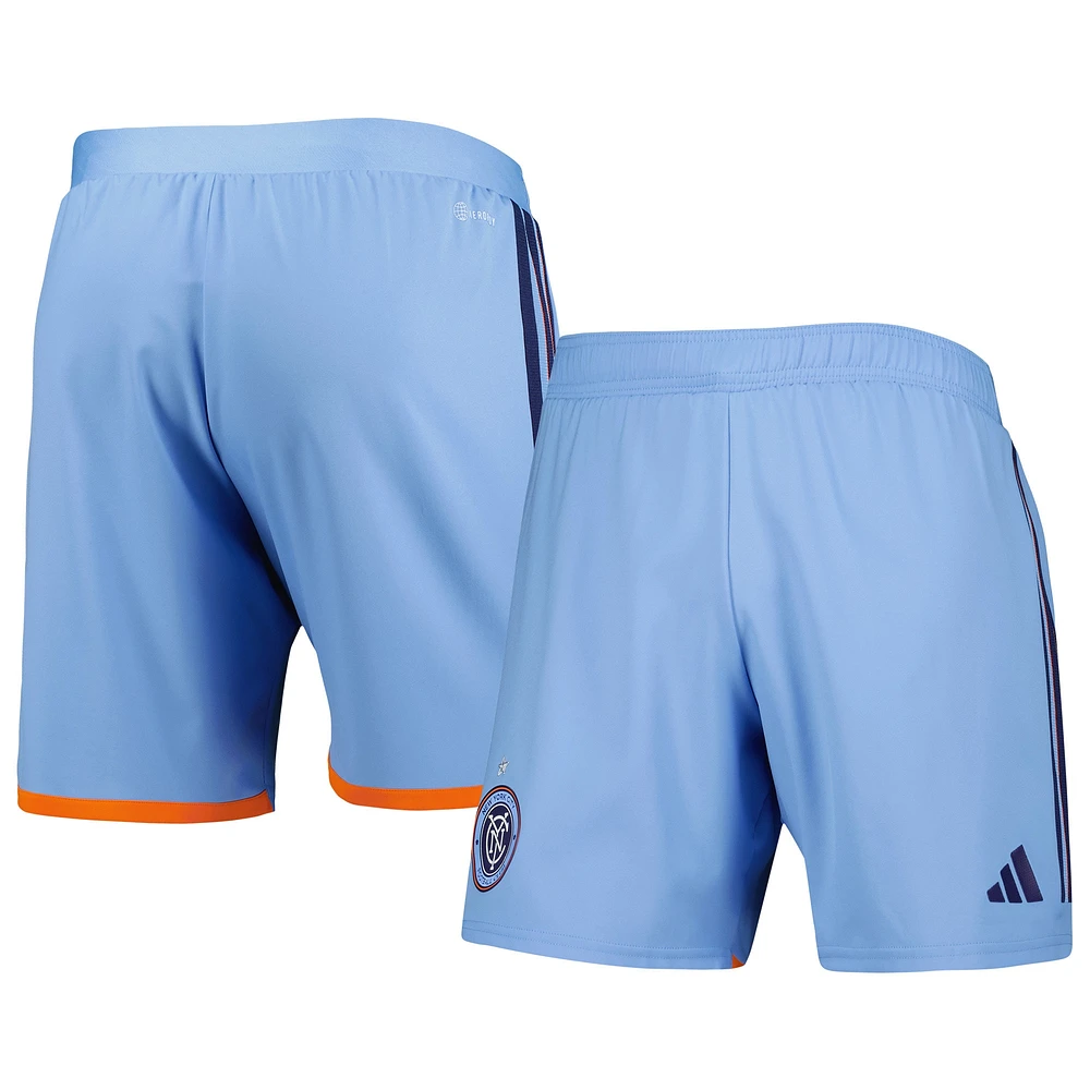 Short adidas bleu clair New York City FC 2023 Domicile AEROREADY Authentic pour homme